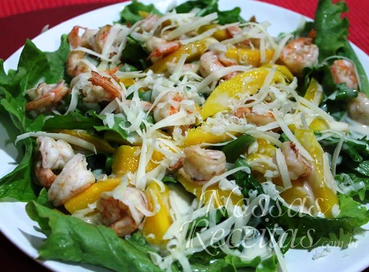 Receita de Salada de camarão com manga